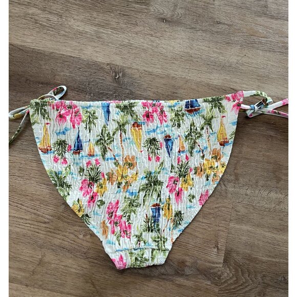 NWT Old Navy Womens Floral Tie-Side Bikini Bottoms 2X Polyester/Spandex White Mu - Picture 2 of 4